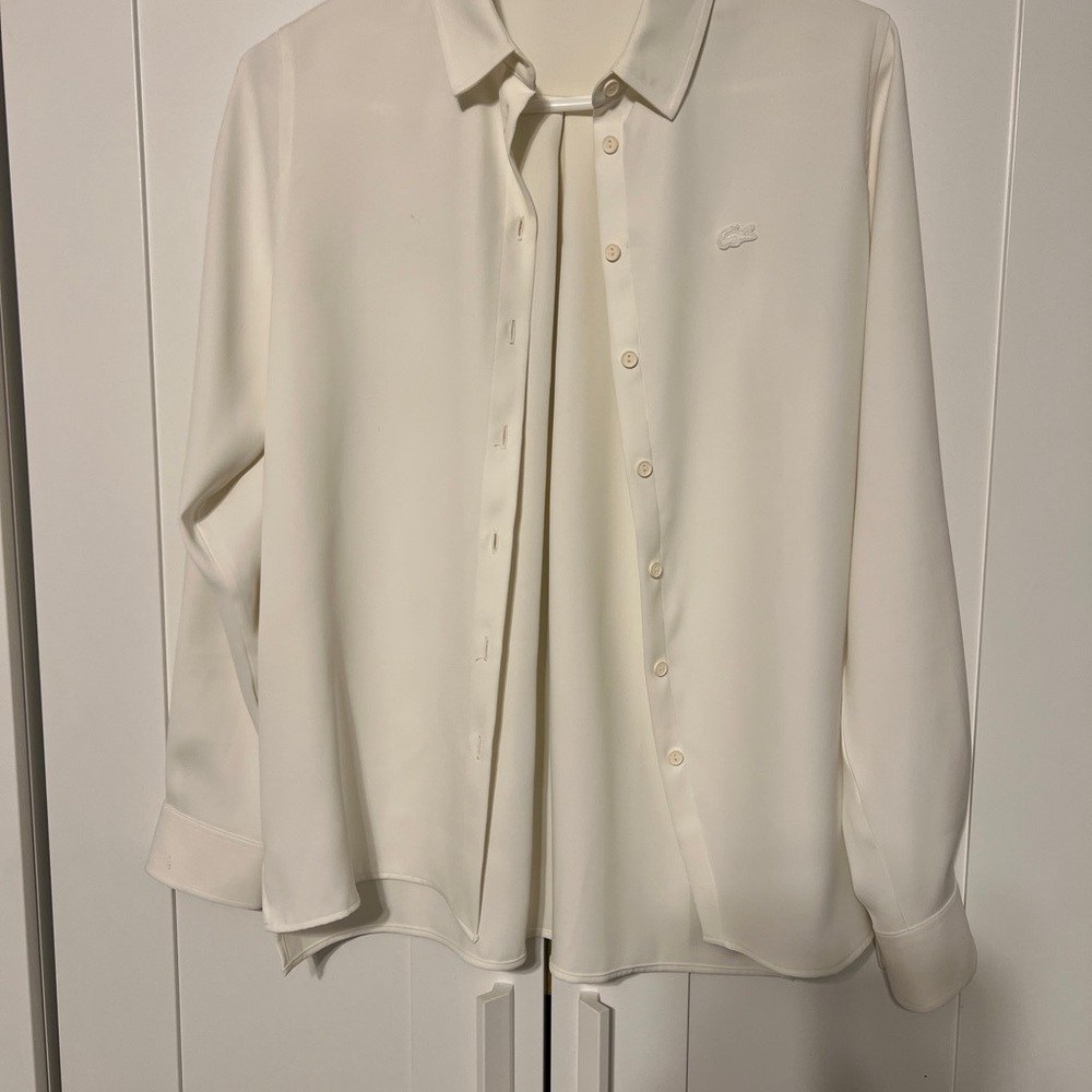 Lacoste Cream Button-Up Shirt